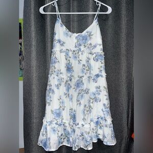 Altar’d State White and Blue Floral Tiered Sundress